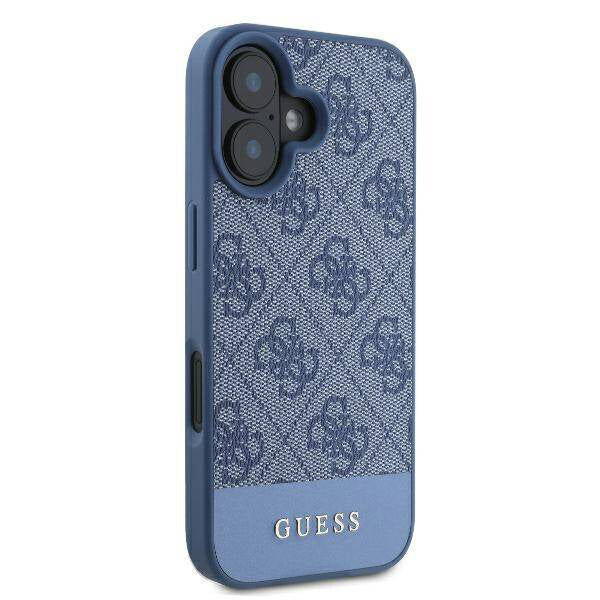 Case for Apple iPhone 16, Guess, 4G Bottom Stripe, Blue