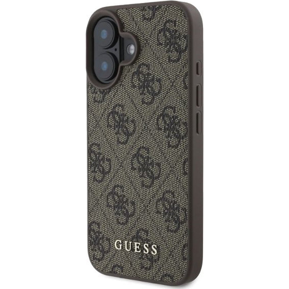 Case for Apple iPhone 16, Guess, 4G Classic, Brown