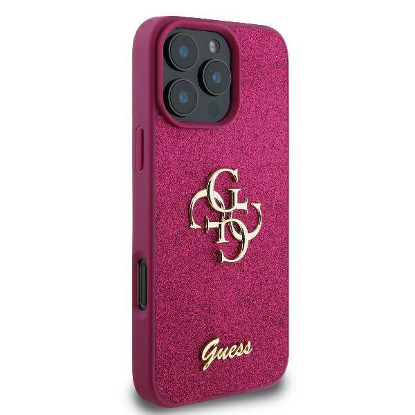 Case for Apple iPhone 16, Guess, Fixed Glitter Big 4G, Purple