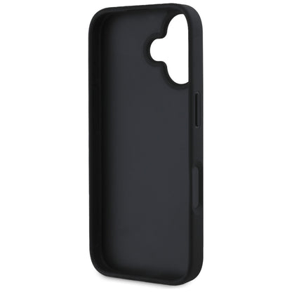 Case for Apple iPhone 16, Guess, Hot Stamp 4G Pattern Triangle Logo, Black