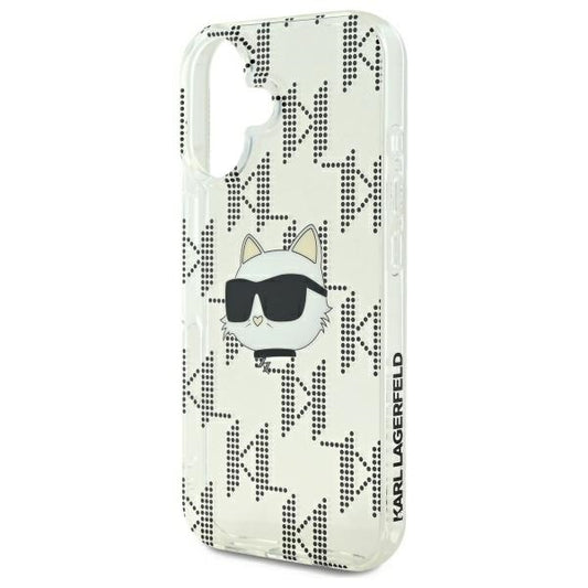 Case for Apple iPhone 16, Karl Lagerfeld, IML Luxury Electroplated Choupette's Head, Transparent