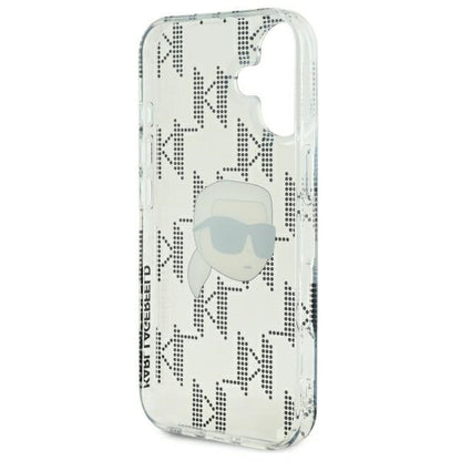 Case for Apple iPhone 16, Karl Lagerfeld, IML Luxury Electroplated Karl's Head, Transparent