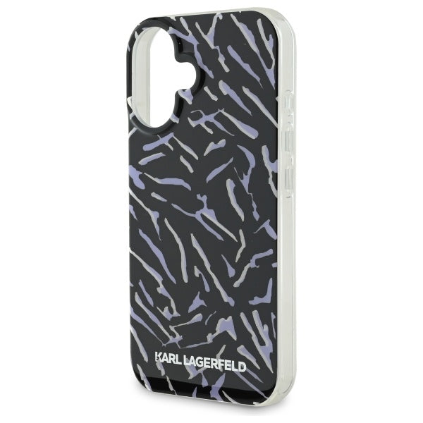 Case for Apple iPhone 16, Karl Lagerfeld, Zebra with Cord Strap, Purple