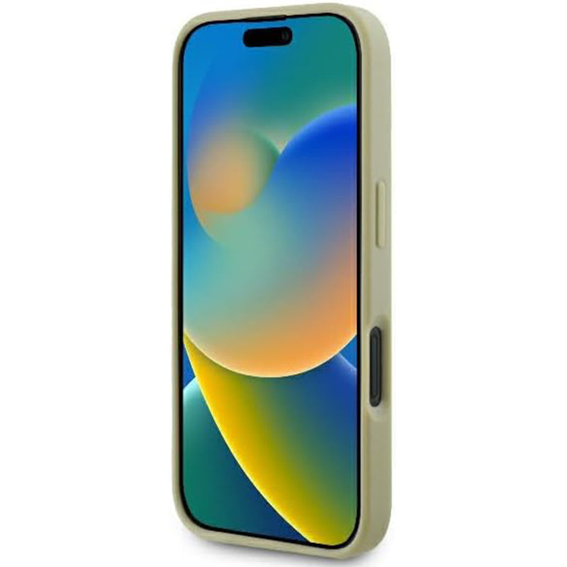 Case for Apple iPhone 16 Plus, Guess, Fixed Glitter Big 4G, Gold