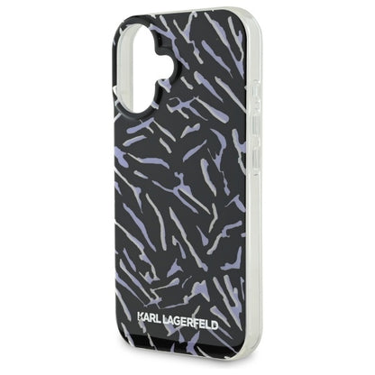 Case for Apple iPhone 16 Plus, Karl Lagerfeld, Zebra with Cord Strap, Purple