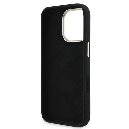 Case for Apple iPhone 16 Pro, Guess, Script Metal Logo & Frame, Black
