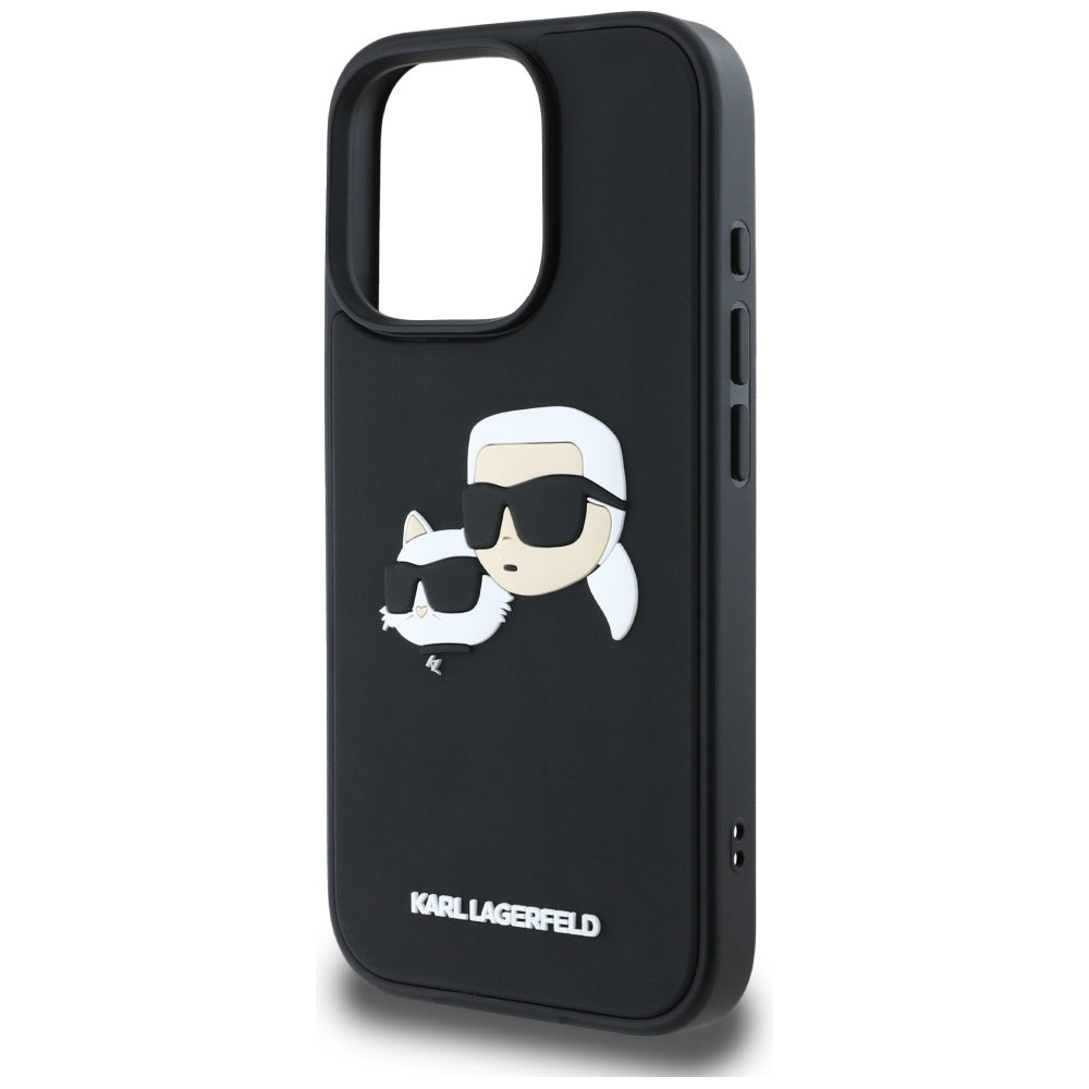 Case for Apple iPhone 16 Pro, Karl Lagerfeld, 3D Rubber Karl & Choupette, Black
