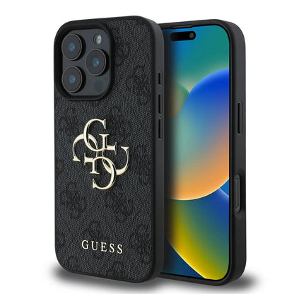 Case for Apple iPhone 16 Pro Max, Guess, 4G Big Logo, Black