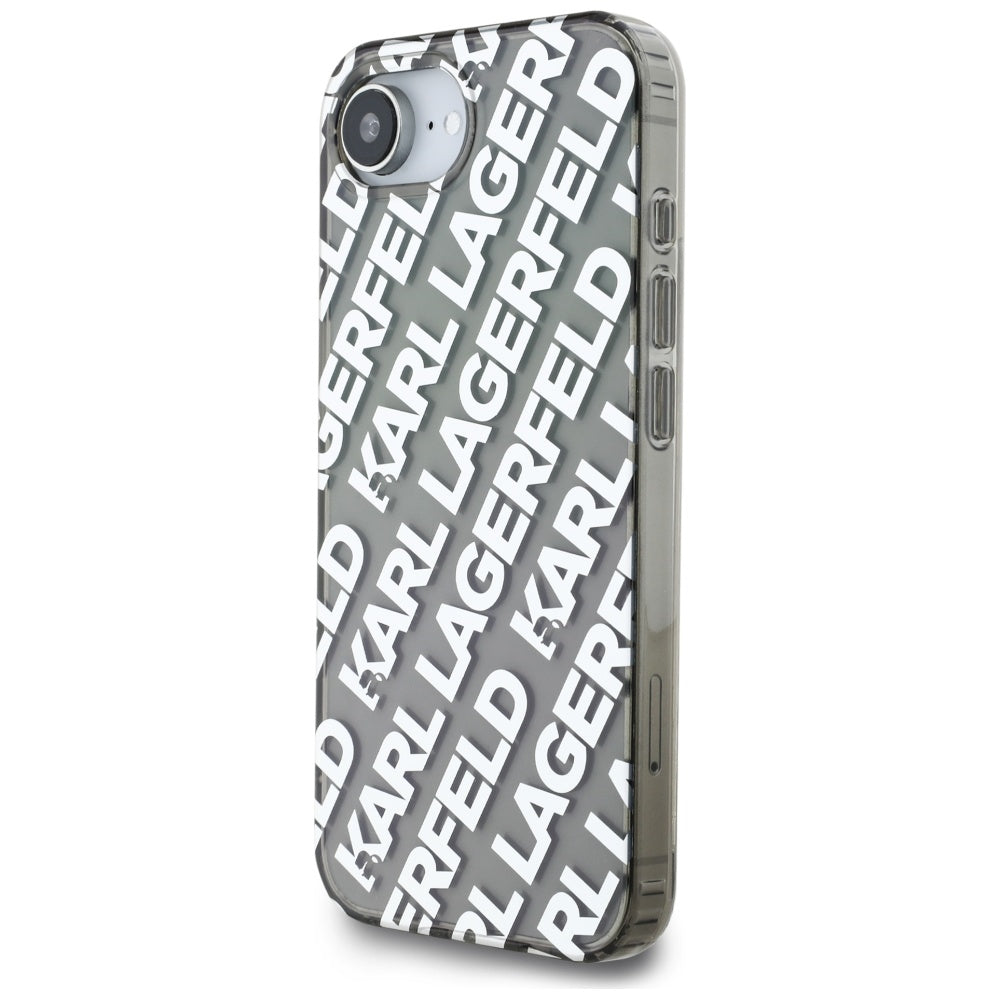Case for Apple iPhone 16e, Karl Lagerfeld, IML Luxury Silver Fullover Logo, Silver