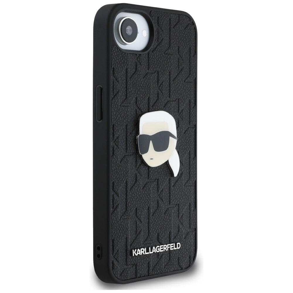 Case for Apple iPhone 16e, Karl Lagerfeld, Monogram Karl's Head, Black