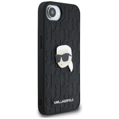 Case for Apple iPhone 16e, Karl Lagerfeld, Monogram Karl's Head, Black