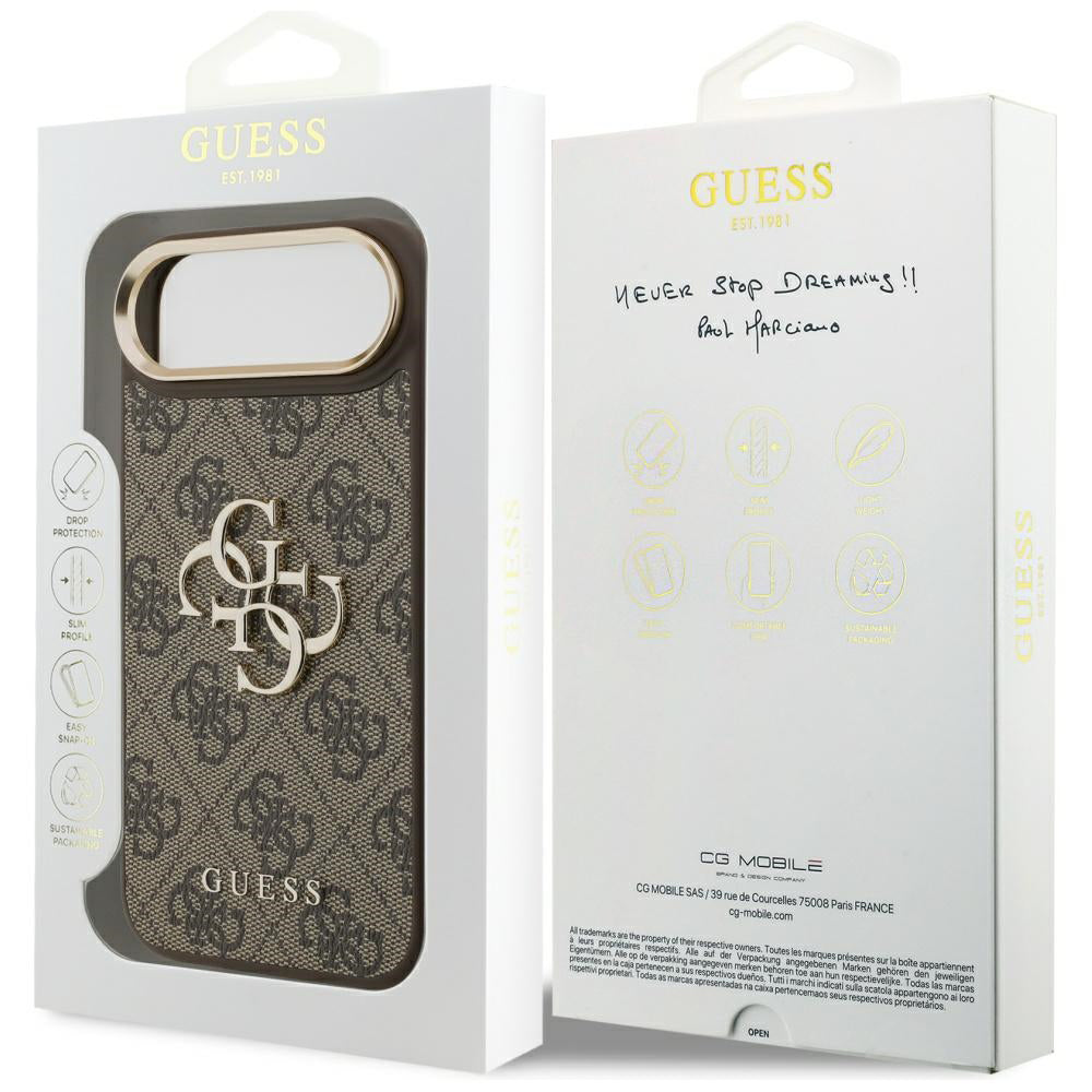 Case for Apple iPhone 17 Air, Guess, Big 4G Logo Classic, Golden Brown