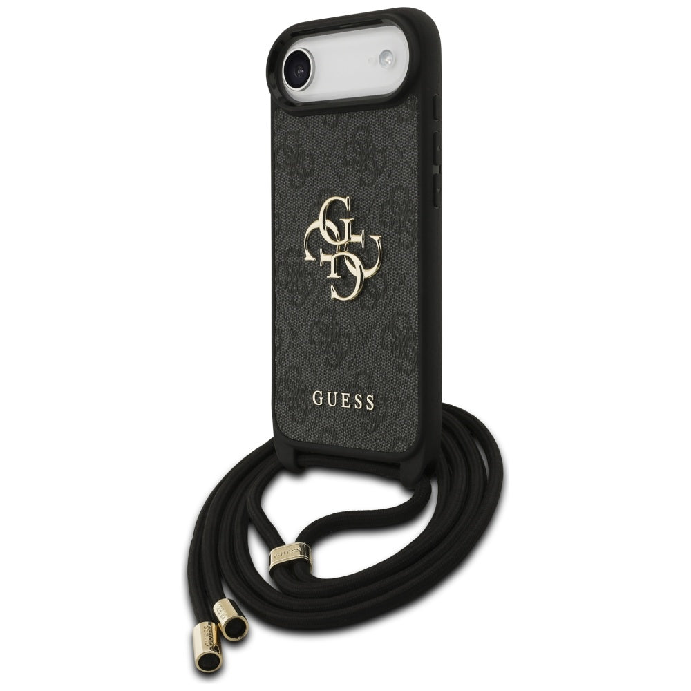 Case for Apple iPhone 17 Air, Guess, Crossbody Cord 4G Big Logo, Black