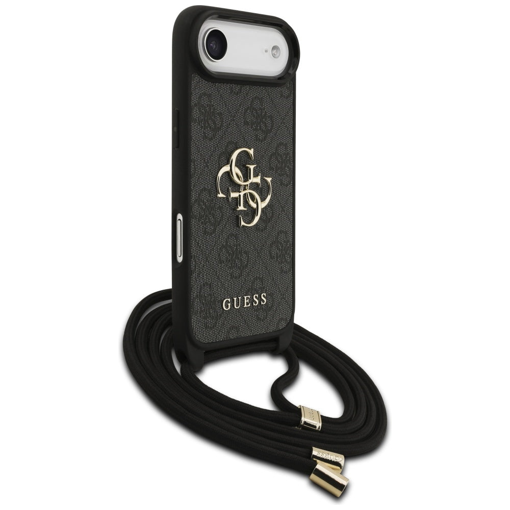 Case for Apple iPhone 17 Air, Guess, Crossbody Cord 4G Big Logo, Black
