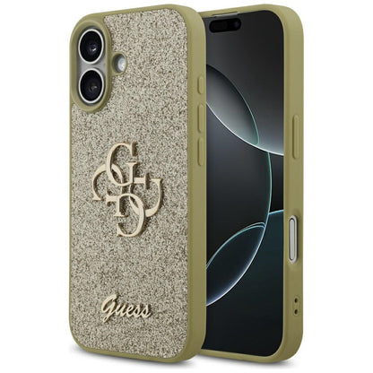 Case for Apple iPhone 17, Guess, Fixed Glitter Big 4G, Gold