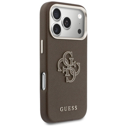 Case for Apple iPhone 17 Pro Max, Guess, Resin Logo, Brown