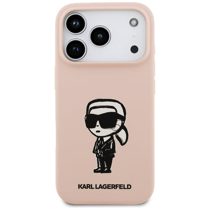 Case for Apple iPhone 17 Pro Max, Karl Lagerfeld, Sketch and Logo Karl, Pink
