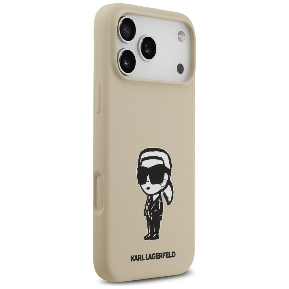 Case for Apple iPhone 17 Pro Max, Karl Lagerfeld, Sketch and Logo Karl, Brown