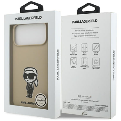 Case for Apple iPhone 17 Pro Max, Karl Lagerfeld, Sketch and Logo Karl, Brown