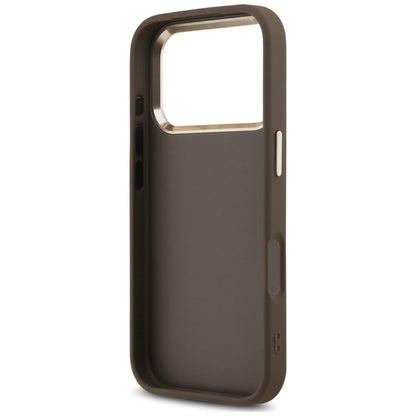 Case for Apple iPhone 18 Pro / 17 Pro, Guess, 4G Classic Logo with Strap, Golden Brown