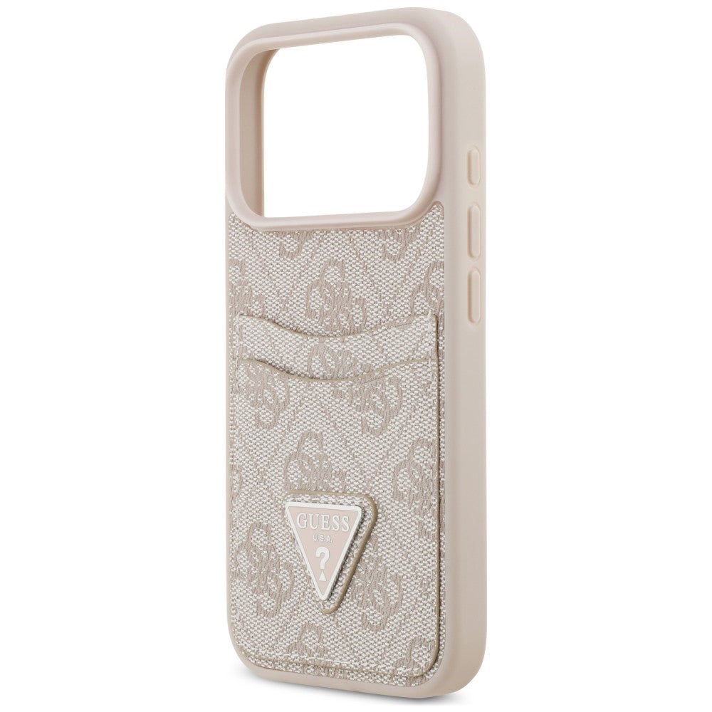 Case for Apple iPhone 18 Pro / 17 Pro, Guess, 4G Double Card Triangle, Pink