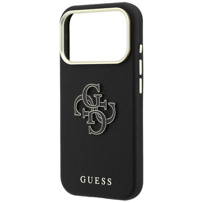 Case for Apple iPhone 18 Pro / 17 Pro, Guess, Grained Big Resin Logo, Black