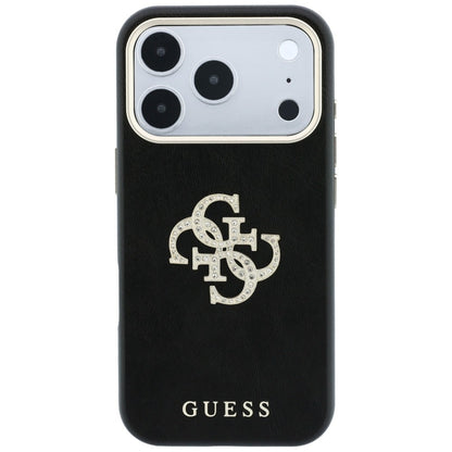 Case for Apple iPhone 18 Pro / 17 Pro, Guess, Smooth Big Strass Logo, Burgundy