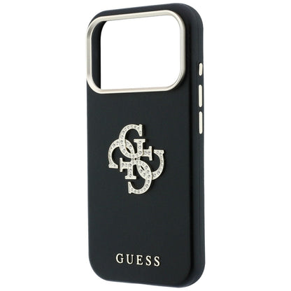 Case for Apple iPhone 18 Pro / 17 Pro, Guess, Smooth Big Strass Logo, Burgundy