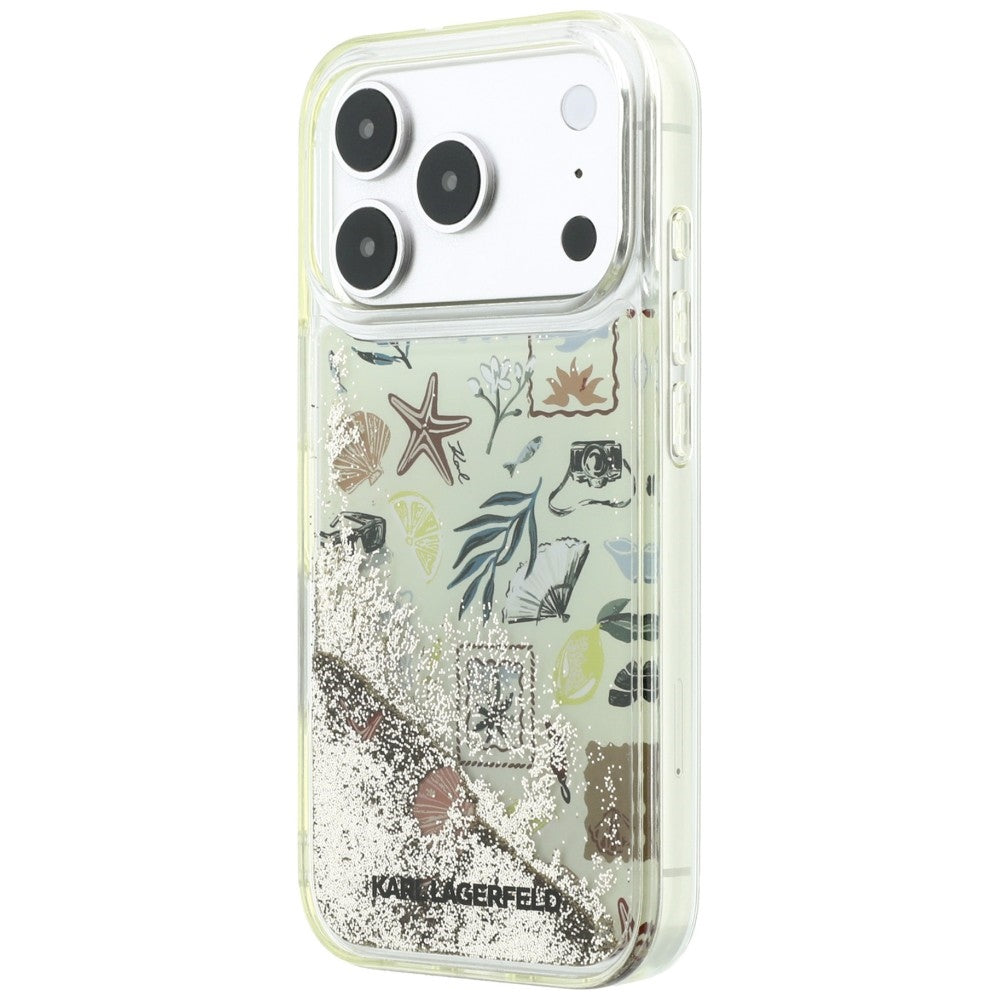 Case for Apple iPhone 18 Pro / 17 Pro, Karl Lagerfeld, Liquid Glitter Beach and Sand, Beige