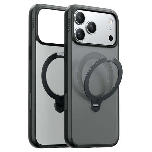 MagSafe Case for Apple iPhone 18 Pro / 17 Pro, Torras, Ostand Spin, Black