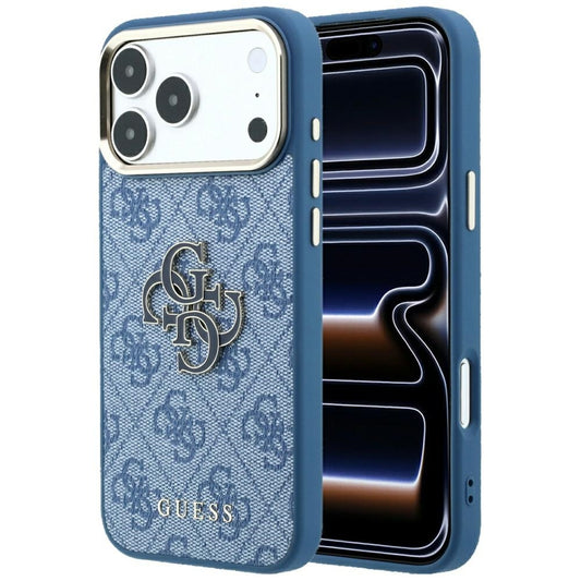 Case for Apple iPhone 18 Pro Max / 17 Pro Max, Guess, 4G Big Resin Logo, Blue