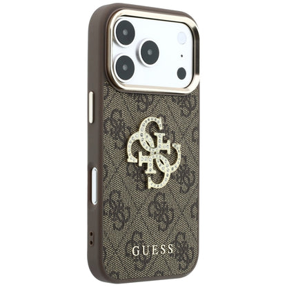 Case for Apple iPhone 18 Pro Max / 17 Pro Max, Guess, 4G Big Strass Logo, Brown