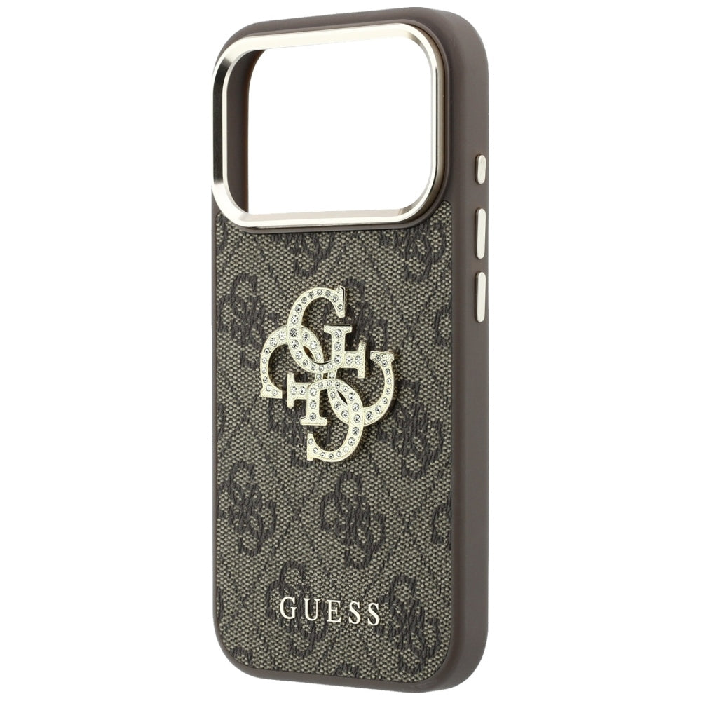 Case for Apple iPhone 18 Pro Max / 17 Pro Max, Guess, 4G Big Strass Logo, Brown