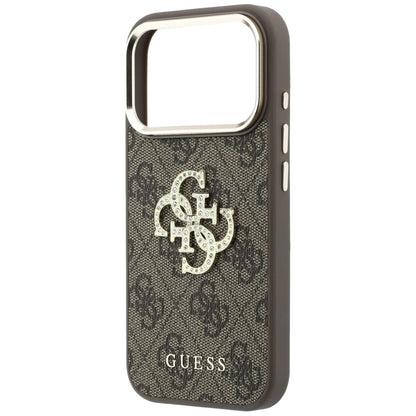 Case for Apple iPhone 18 Pro Max / 17 Pro Max, Guess, 4G Big Strass Logo, Brown