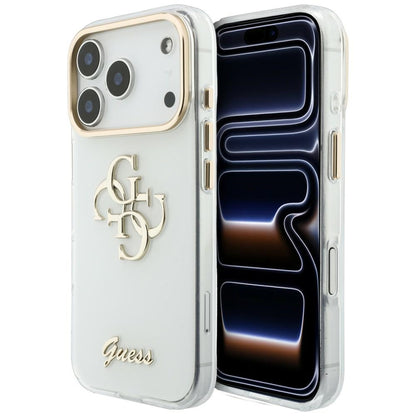 Case for Apple iPhone 18 Pro Max / 17 Pro Max, Guess, IML 4G Metal Script, White