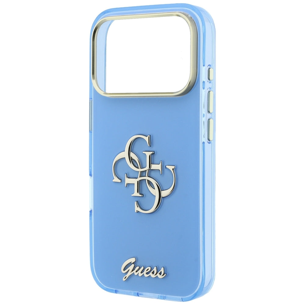 Case for Apple iPhone 18 Pro Max / 17 Pro Max, Guess, IML 4G Metal Script, Blue