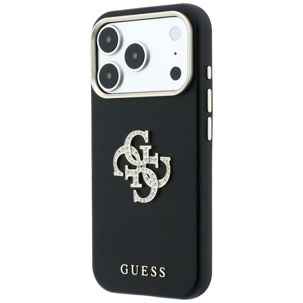 Case for Apple iPhone 18 Pro Max / 17 Pro Max, Guess, Smooth Big Strass Logo, Burgundy