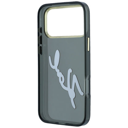 Case for Apple iPhone 18 Pro Max / 17 Pro Max, Karl Lagerfeld, IML Big Signature Resin Logo Metal Frame, Black