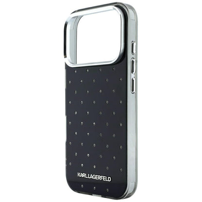 Case for Apple iPhone 18 Pro Max / 17 Pro Max, Karl Lagerfeld, IML Rhinestones and Electroplated Logo, Black
