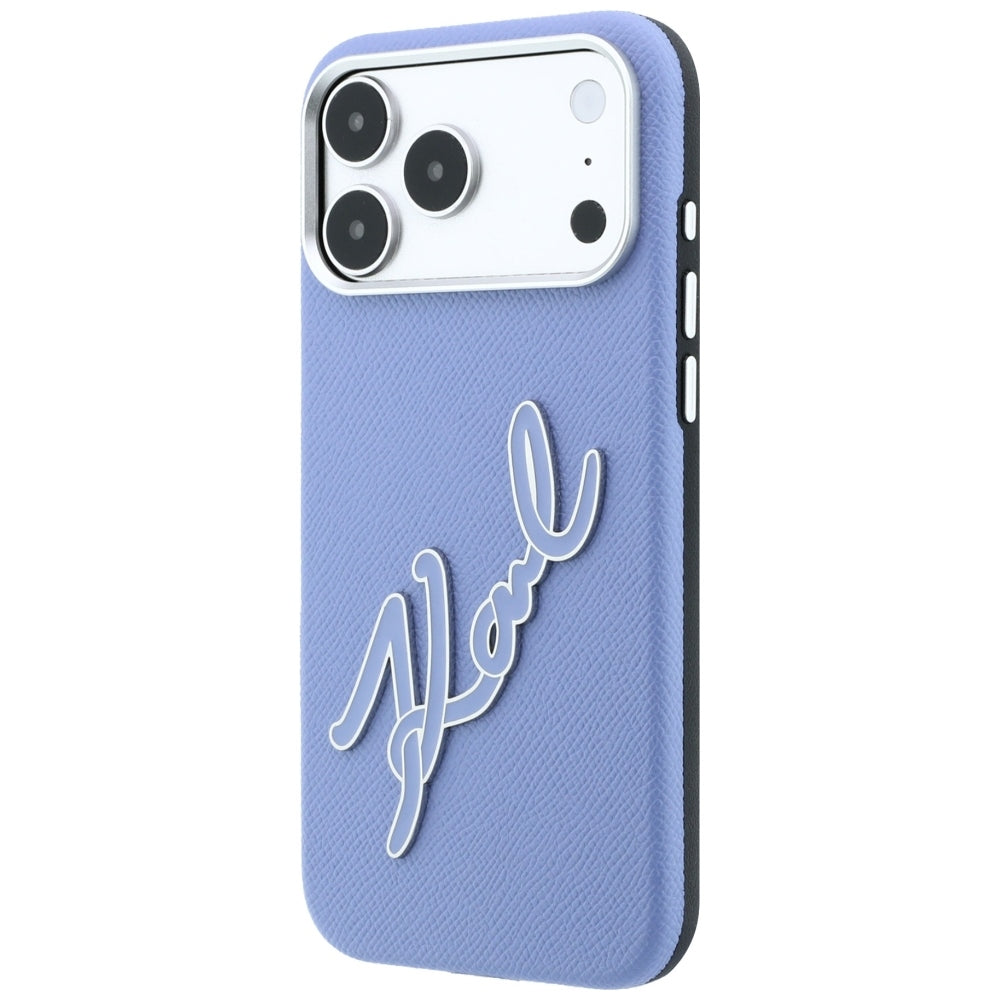 Case for Apple iPhone 18 Pro Max / 17 Pro Max, Karl Lagerfeld, Smooth Big Resin Signature Logo, Blue