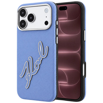 Case for Apple iPhone 18 Pro Max / 17 Pro Max, Karl Lagerfeld, Smooth Big Resin Signature Logo, Blue