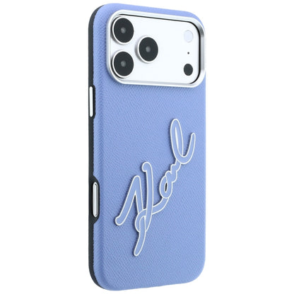 Case for Apple iPhone 18 Pro Max / 17 Pro Max, Karl Lagerfeld, Smooth Big Resin Signature Logo, Blue