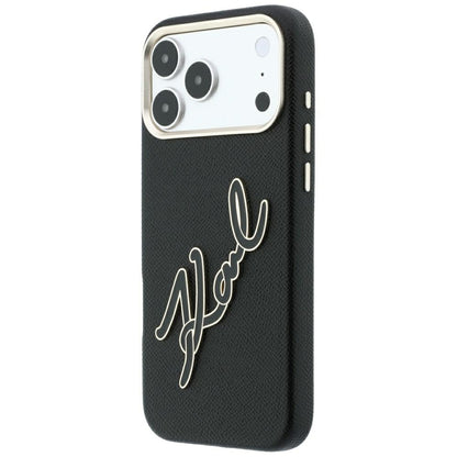 Case for Apple iPhone 18 Pro Max / 17 Pro Max, Karl Lagerfeld, Smooth Big Resin Signature Logo, Black
