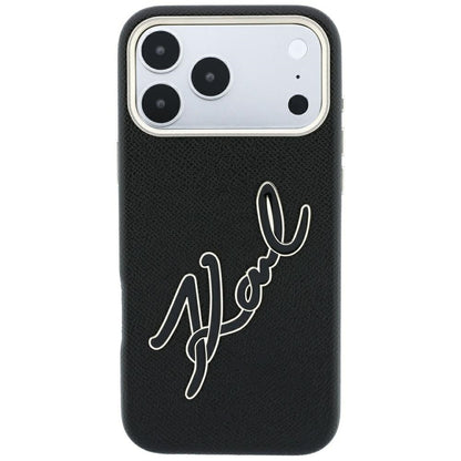 Case for Apple iPhone 18 Pro Max / 17 Pro Max, Karl Lagerfeld, Smooth Big Resin Signature Logo, Black