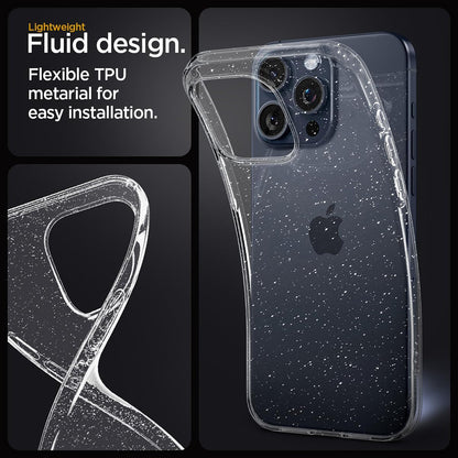 Case for Apple iPhone 18 Pro Max / 17 Pro Max, Techsuit, SparkleSkin, Transparent