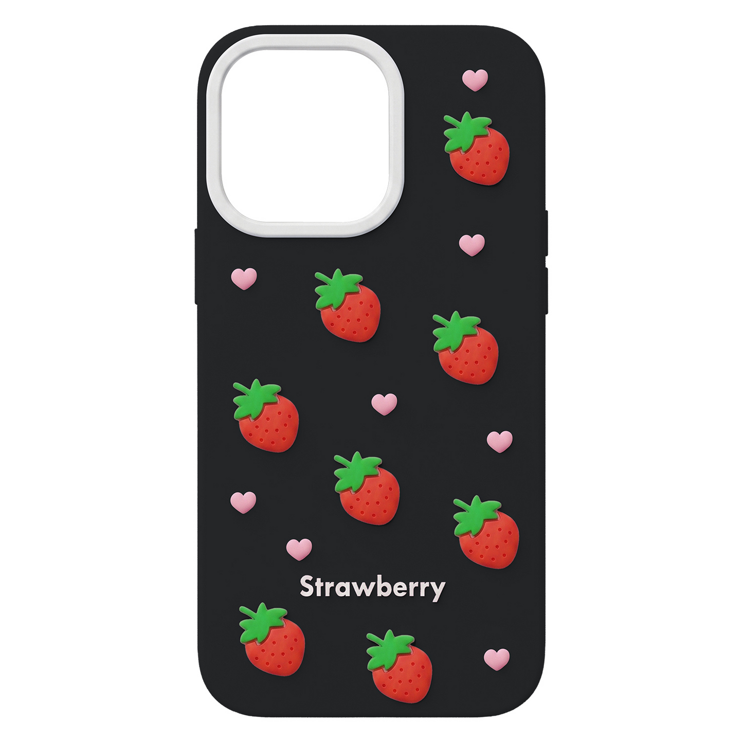 Case for Apple iPhone 16 Pro, OEM, Strawberry, Black