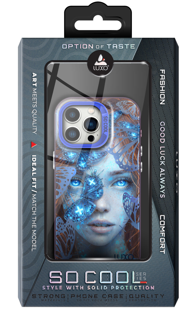 Case for Apple iPhone 16 Pro Max, LUXO So CooL, ArcadiA Butterfly Girl, Multicolor