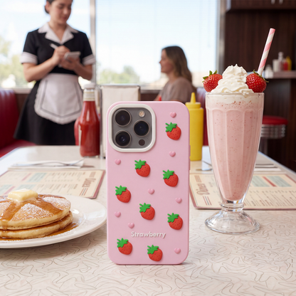 Case for Apple iPhone 12 / 12 Pro, OEM, Strawberry, Pink