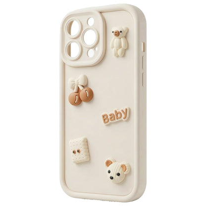 Case for Apple iPhone 13, OEM, Ultra Trendy 3D Bear, Beige