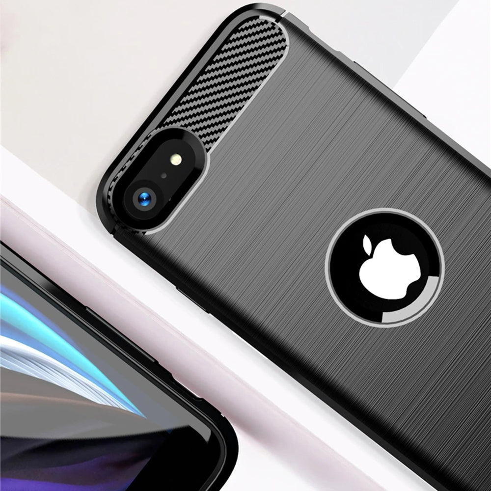 Case for Apple iPhone SE (2022) / SE (2020), Techsuit, Carbon, Black
